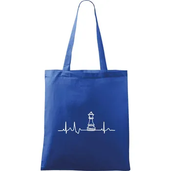 Nákupní taška EKG Šachové figurky - dáma - Taška bavlněná - 42 x 38 cm ( Královská modrá )