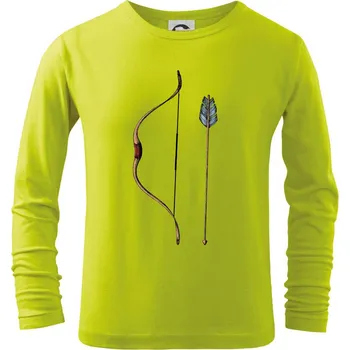 Chlapecké tričko Luk a šíp kresba - Triko dětské Long Sleeve - 122 cm/6 let ( Limetková )