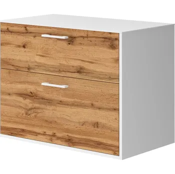 Koupelnový nábytek Lavedo Afina White/Wotan Oak 80 koupelnová skříňka s přípravou pro libovolné umyvadlo