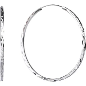 Náušnice Bealio BEALIO Stříbrné náušnice BROUŠENÉ KRUHY 50 mm 03-04654-1117