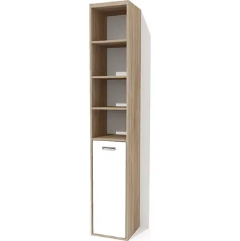 Šatní skříň Nabytekmorava Policová skříň SV 401 ke sklápěcí posteli barva lamina: Dub sonoma tmavý/bílé dveře