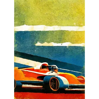 Plakát Plakát, Obraz - Formula 1 orange blue, Justyna Jaszke