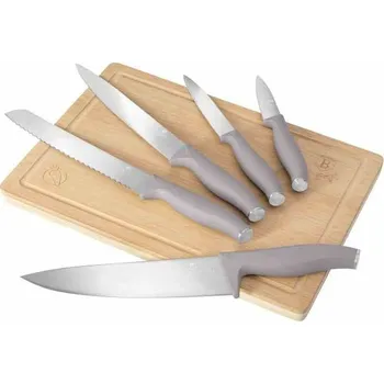 Kuchyňský nůž BERLINGERHAUS Sada nožů s prkénkem 6 ks Taupe Collection BH-2967