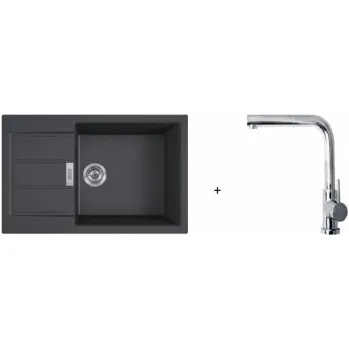 Granitový dřez Franke SET T88 - S2D 611-78 XL černá + FN 0147