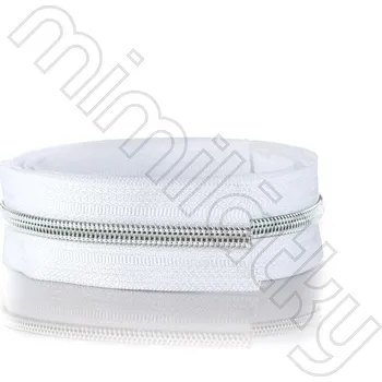 Zip Zip spirálový 5mm metráž bílá/stříbrná