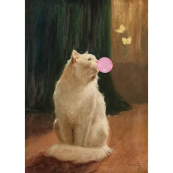 Plakát Plakát, Obraz - Bubble Gum and Cat, The Art Concept