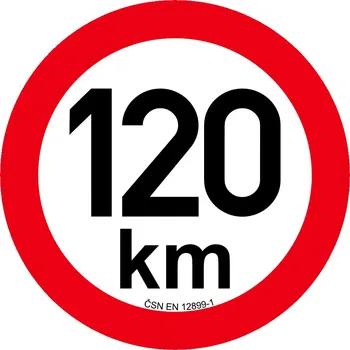 Samolepicí dekorace na vozidlo VAPP Samolepka omezení rychlosti na přívěsy 120 km 200 mm