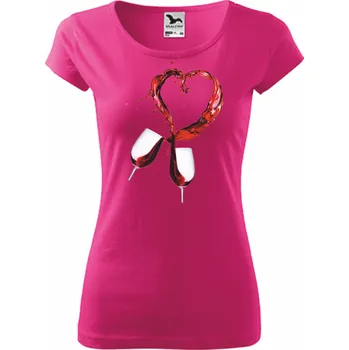 Dámské tričko ON-DESIGN Dámské tričko SRDCE Z VÍNA Velikost: L, Barva: purpurová