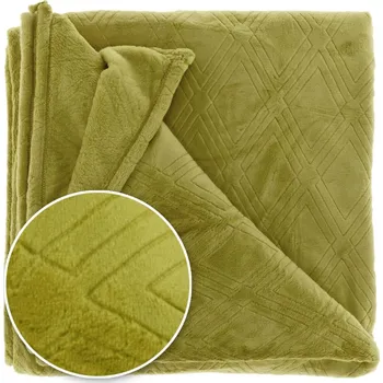 deka Heboučká deka s geometrickým vzorem Auke ve světle zelené zelená 150x200