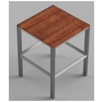 Jídelní stůl Čtvercový pracovní stůl z hliníkových profilů 700x700x900mm