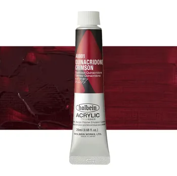 Vodová barva Akrylová barva Holbein Heavy Body - Quinacridone Crimson Balení: 20 ml