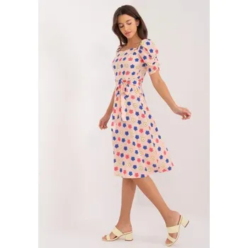 Dámské šaty Dámské šaty s bufetovými rukávy broskvové