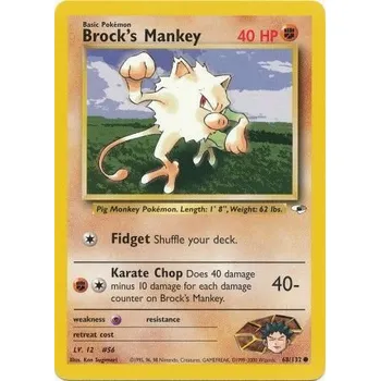 Karetní hra Pokémon GH 068/132 Brock´s Mankey - Gym Heroes Stav: Good