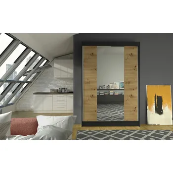 Šatní skříň Skříň Linora II 120 černá/artisan