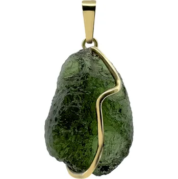 Přívěsek Vltavín Moldavite Zlatý přívěsek s vltavínem 3,710 g