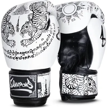 Boxerské rukavice Boxerské rukavice 8 WEAPONS Sak Yant Tiger - bílo-černé Velikost: 12oz