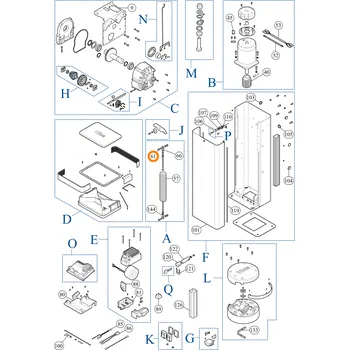 Pohon brány Nice V14X50.5102 upevňovací šroub pružiny M7BAR, LBAR