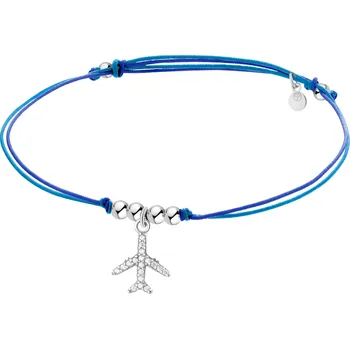 Náramek Náramek s prvky ze stříbra a zirkony - letadlo - AP538-4698