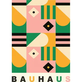 Plakát Plakát, Obraz - Original Bauhaus (No.5) in Green & Pink