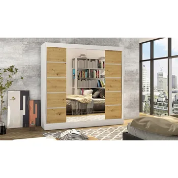 Šatní skříň Skříň Baja V 200 bílá/artisan