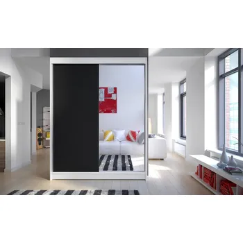 Šatní skříň Skříň Camila I 150 bílá/černá