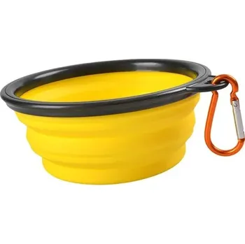 Miska pro psa Praktická cestovní skládací miska na krmivo, či vodu pro domácí mazlíčky (objem 350 ml / 1 l ) Barva: Žlutá, Velikost: 1 l