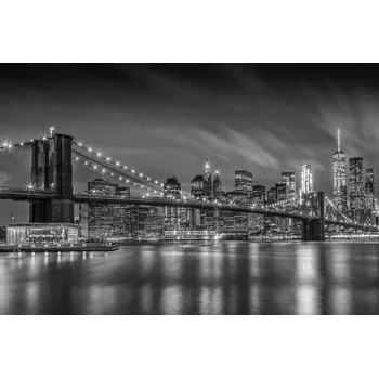 Plakát Plakát, Obraz - BROOKLYN BRIDGE Nightly Impressions | Monochrome, Melanie Viola