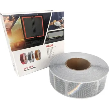 Páska reflexní samolepící bílá pro cisterny, dělená, šířka 16 x 5cm, metráž