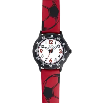 Hodinky JVD Dětské fotbalové chlapecké červeno černé náramkové hodinky JVD J7220.3 ( )