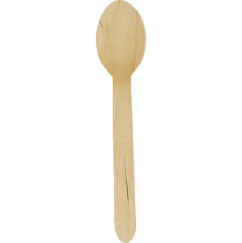 Jednorázové nádobí Lžička dřevěná 110 mm, balení 100ks