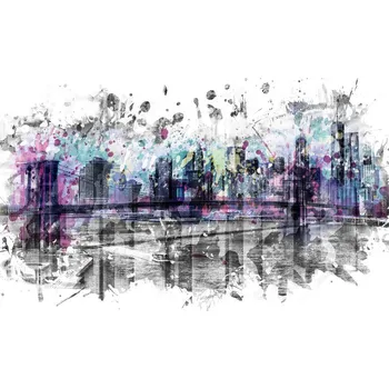 Plakát Plakát, Obraz - Modern Art NEW YORK CITY Skyline Splashes, Melanie Viola