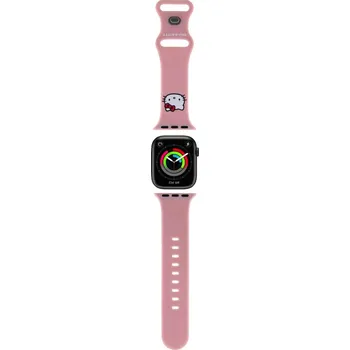 Příslušenství k chytrým hodinkám Hello Kitty Liquid Silicone Kitty Head Logo Řemínek pro Apple Watch 38/40/41/42mm Barva: Růžová