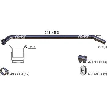 Výfukový systém Výfuková trubka ERNST 048453