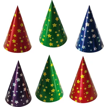 Anděl Kloboučky metalické s hvězdami 6 ks 9237