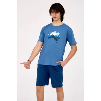 Chlapecké pyžamo Cornette pyžamo chlapecké 500/47 Sydney - modrá, 182 (Chlapecké pyžamo krátké Cornette)