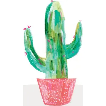 Plakát Plakát, Obraz - Painted cactus in coral plant pot, Laura Irwin