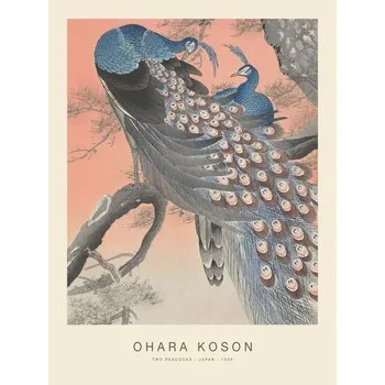 Plakát Plakát, Obraz - Two Peacocks (Special Edition) - Ohara Koson copy