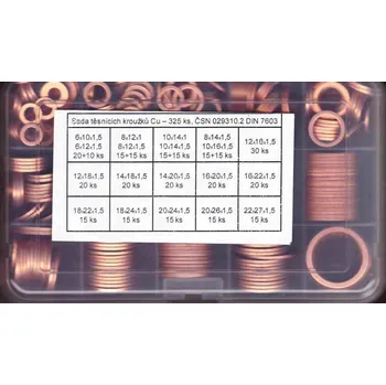 TS Sada těsnění Cu kroužků 6-22 mm 325 ks