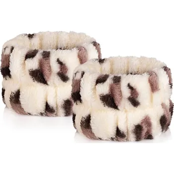GloryStyles Náramky/potítka na mytí obličeje - leopardí