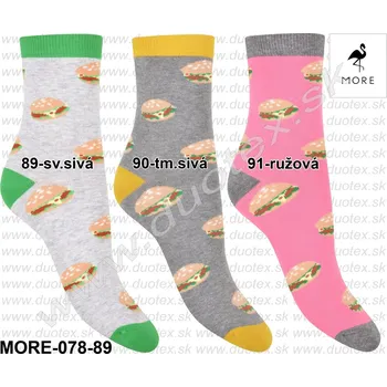 Dámské ponožky MORE Vzorované ponožky More-078-89 Barva: 91-ružová, Velikost: 35-38(23-25)