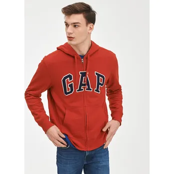 Pánská mikina GAP Mikina na zip logo - Pánské GAP červená 2140195