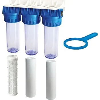 Ochranný vodní filtr Trojitá filtrace 10"x2,5" 50+20+5 µm Připojení: 1"