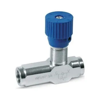 Hydraulický filtr Ventil škrtící jednocestný VRFU 90°G3/8 kolečko - Náhrada za code:V0582, 350 bar