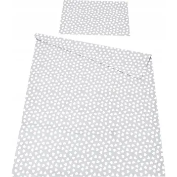 Povlečení Dětské povlečení do postýlky 100/135 cm - šedá se srdíčky