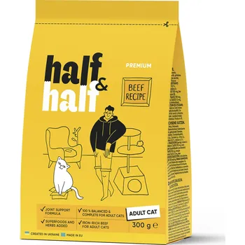 Krmivo pro kočku Half&Half Cat Adult hovězí granule pro kočky 0,3kg
