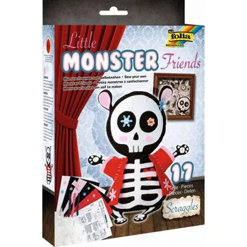 kreativní sada Kreativní sada šití Little Monster Friends Scraggles 18x25cm 17dílů