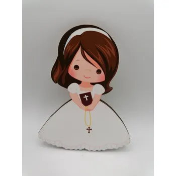 Dekorativní magnet Loranc Magnetka na dort - První svaté přijímání holčička I.