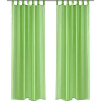 Závěs vidaXL Jablkově zelené průsvitné závěsy 2 ks