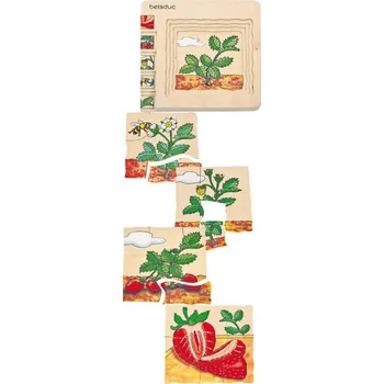 Puzzle Vícevrstvé puzzle Beleduc dřevěné Jahoda - 30 dílků