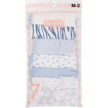 Dámské kalhoty Dámské krajkové kalhotky modrobílé 7-pack